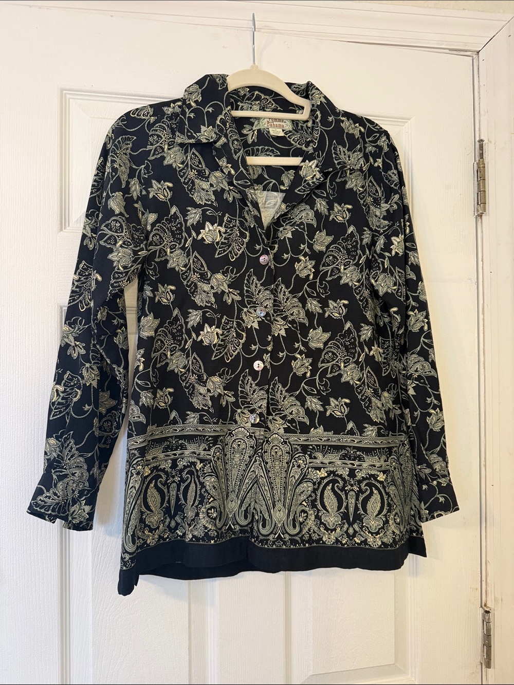 Tommy Bahama Black Paisley & Floral Button-Front Shirt